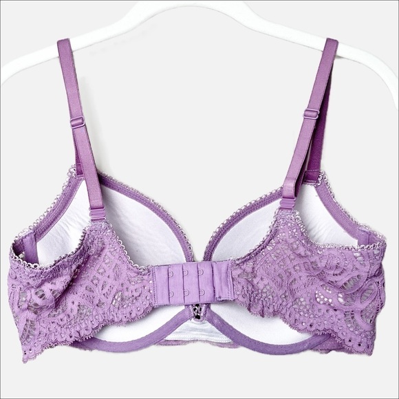 Victoria’s Secret Dream Angels Push-up Bra 34D underwire lavender purple lace - Picture 2 of 9